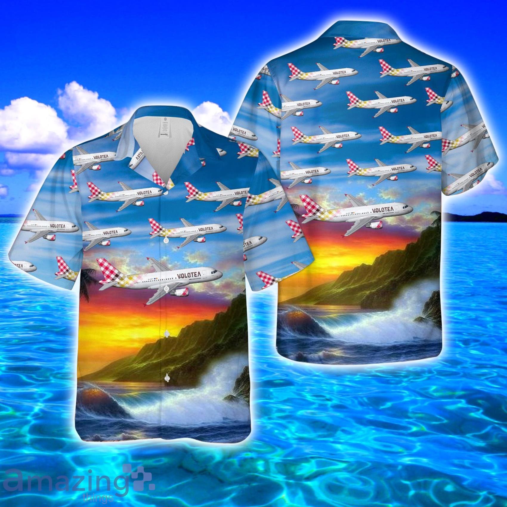  Volotea Airbus A320-200 AOP Print Hawaiian Shirt And Short Set Product Photo 1