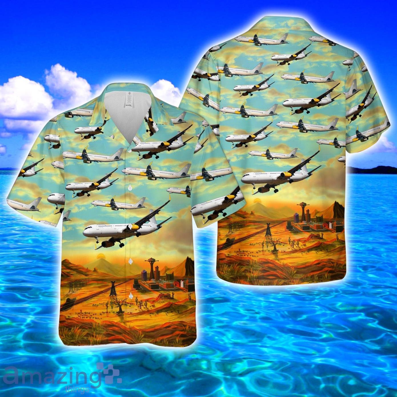 Vueling Airbus A321-200 AOP Print Hawaiian Shirt And Short Set Product Photo 1