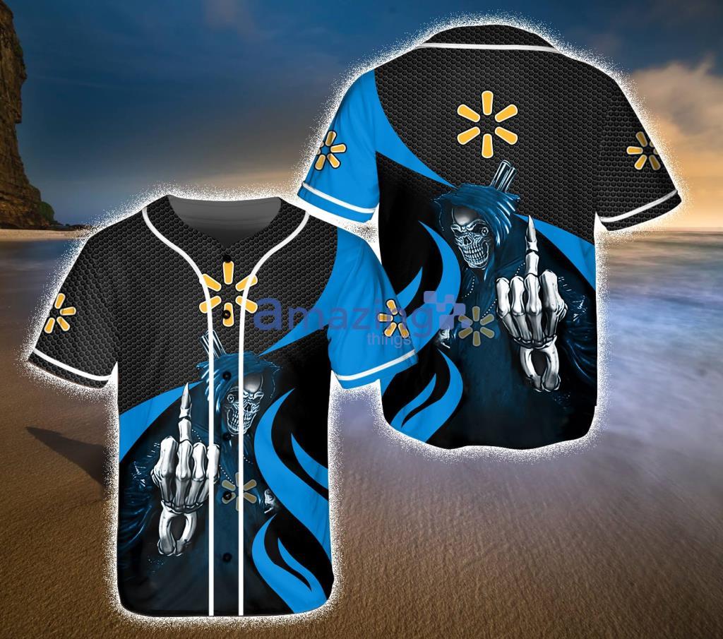 Walmart Black And Blue Baseball Jersey Shirt Gift For Fans Product Photo 1