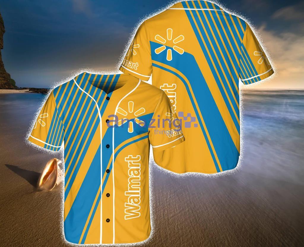 Walmart Blue And Yellow Baseball Jersey Shirt Gift For Fans Product Photo 1