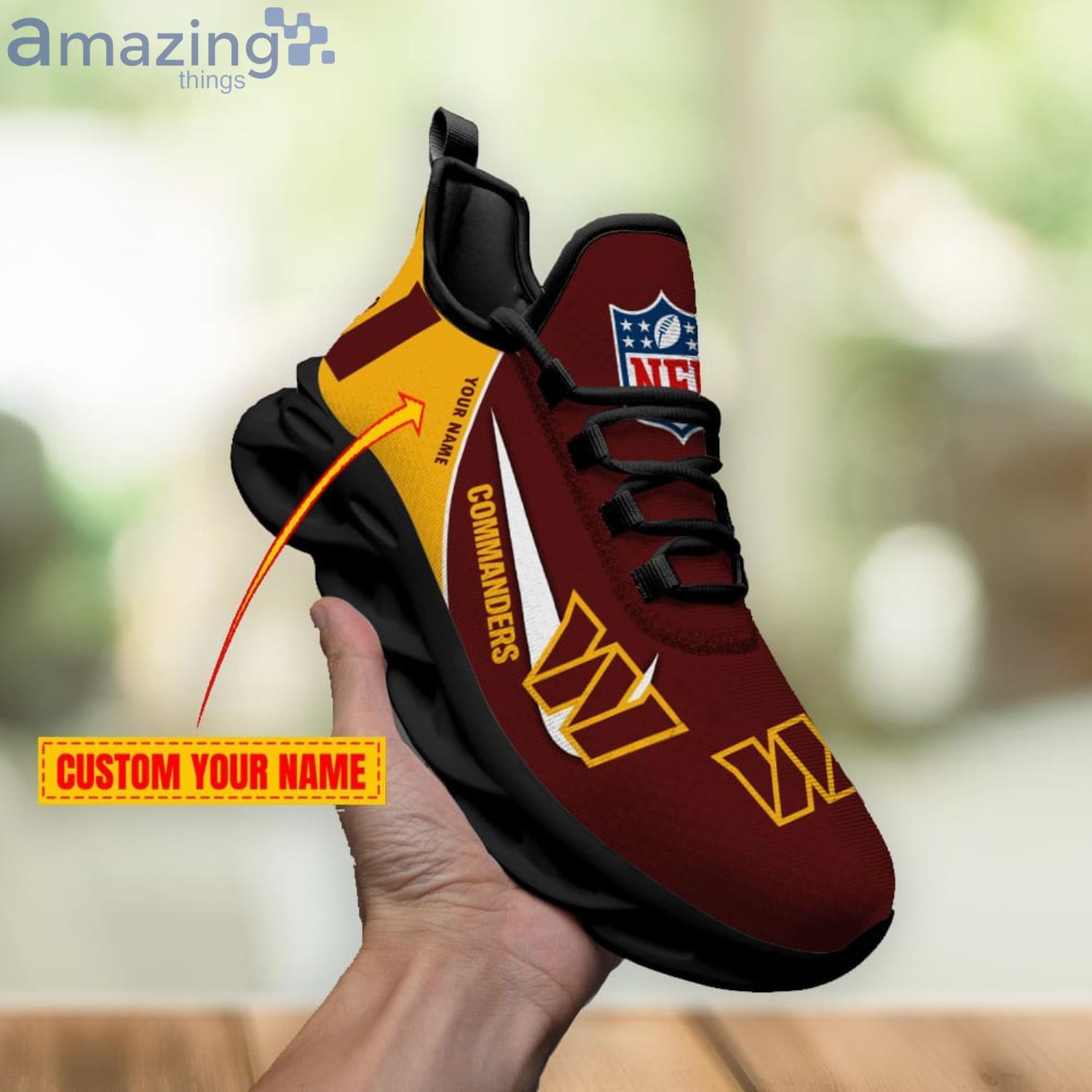 Washington Commanders Drip Logo NFL Max Soul Shoes Custom Name For Men And  Women Running Sneakers - Banantees