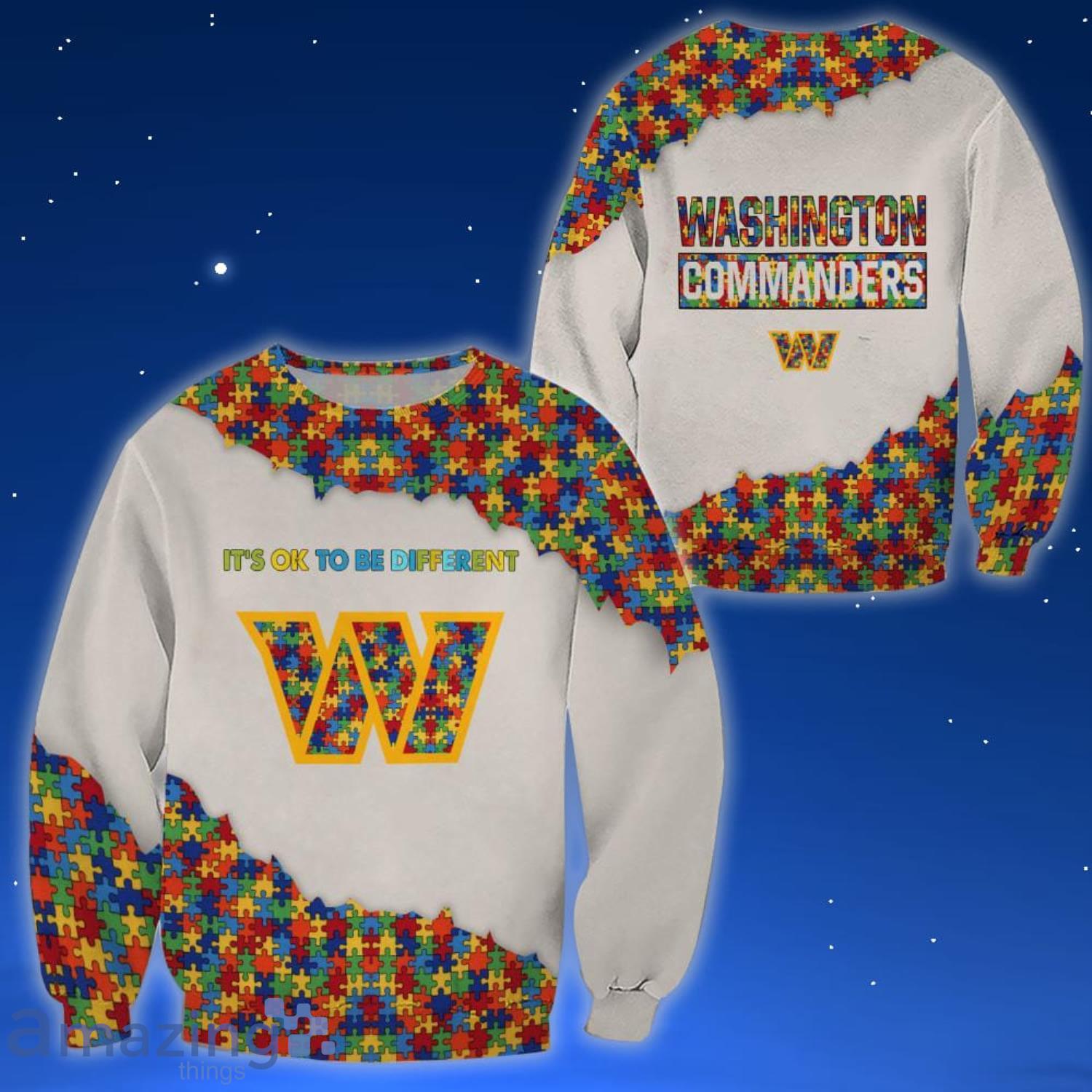 Washington Commanders NFL Autism All Over Printed 3D Shirt For Fans