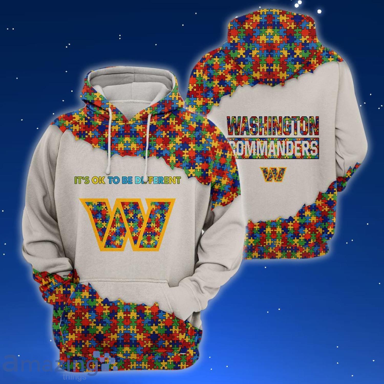 Washington Commanders NFL Autism All Over Printed 3D Shirt For Fans