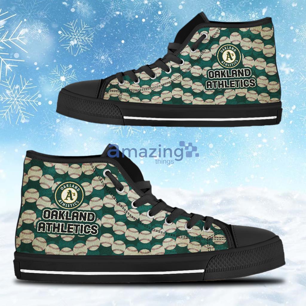 Wave Of Ball Oakland Athletics MLB High Top Shoes Product Photo 1 Wave Of Ball Oakland Athletics MLB High Top Shoes Product Photo 1