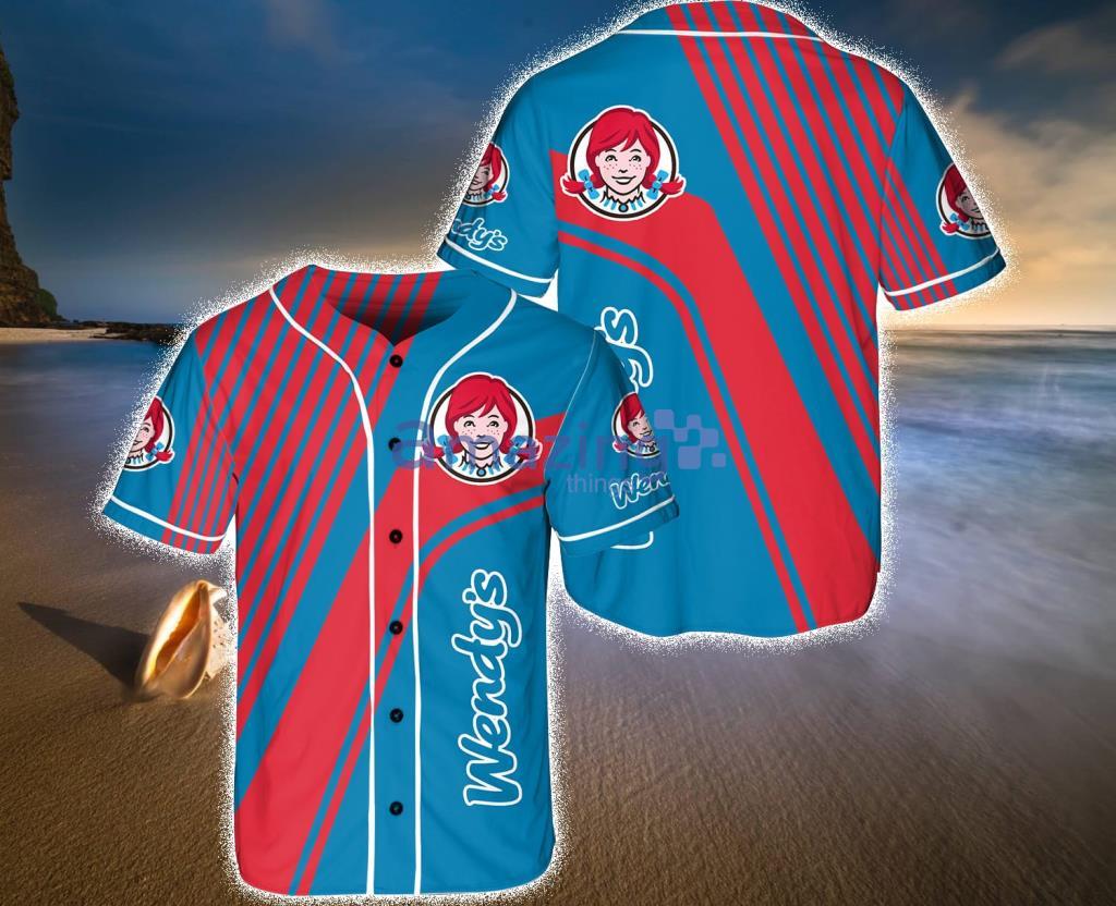 Wendy's Htvkh1179 Blue Baseball Jersey Shirt Gift For Fans Product Photo 1