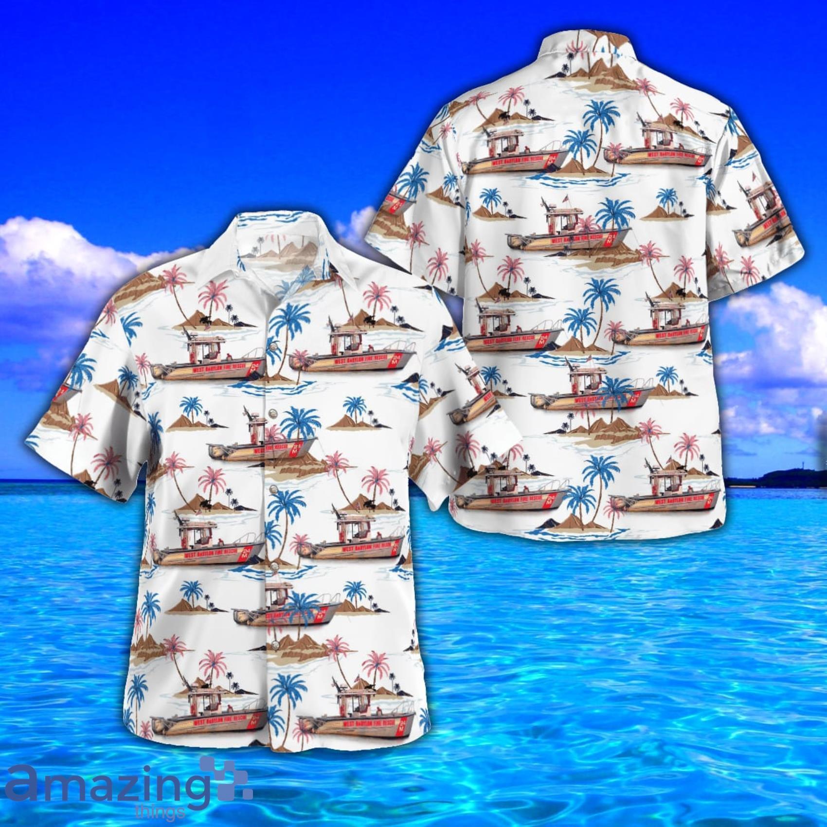 West Babylon Fire-Rescue AOP Aloha Tropical Style Hawaiian Shirt And Beach Short Product Photo 1