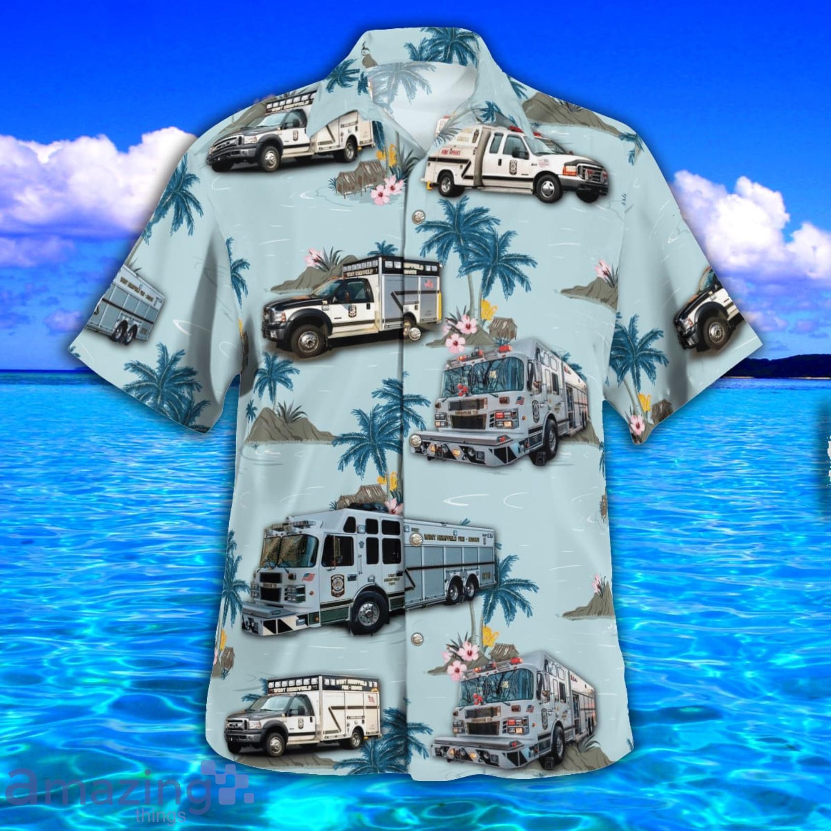 West Hempfield Firerescue AOP Aloha Tropical Style Hawaiian Shirt And Beach Short image West Hempfield Firerescue AOP Aloha Tropical Style Hawaiian Shirt And Beach Short Product Photo 2