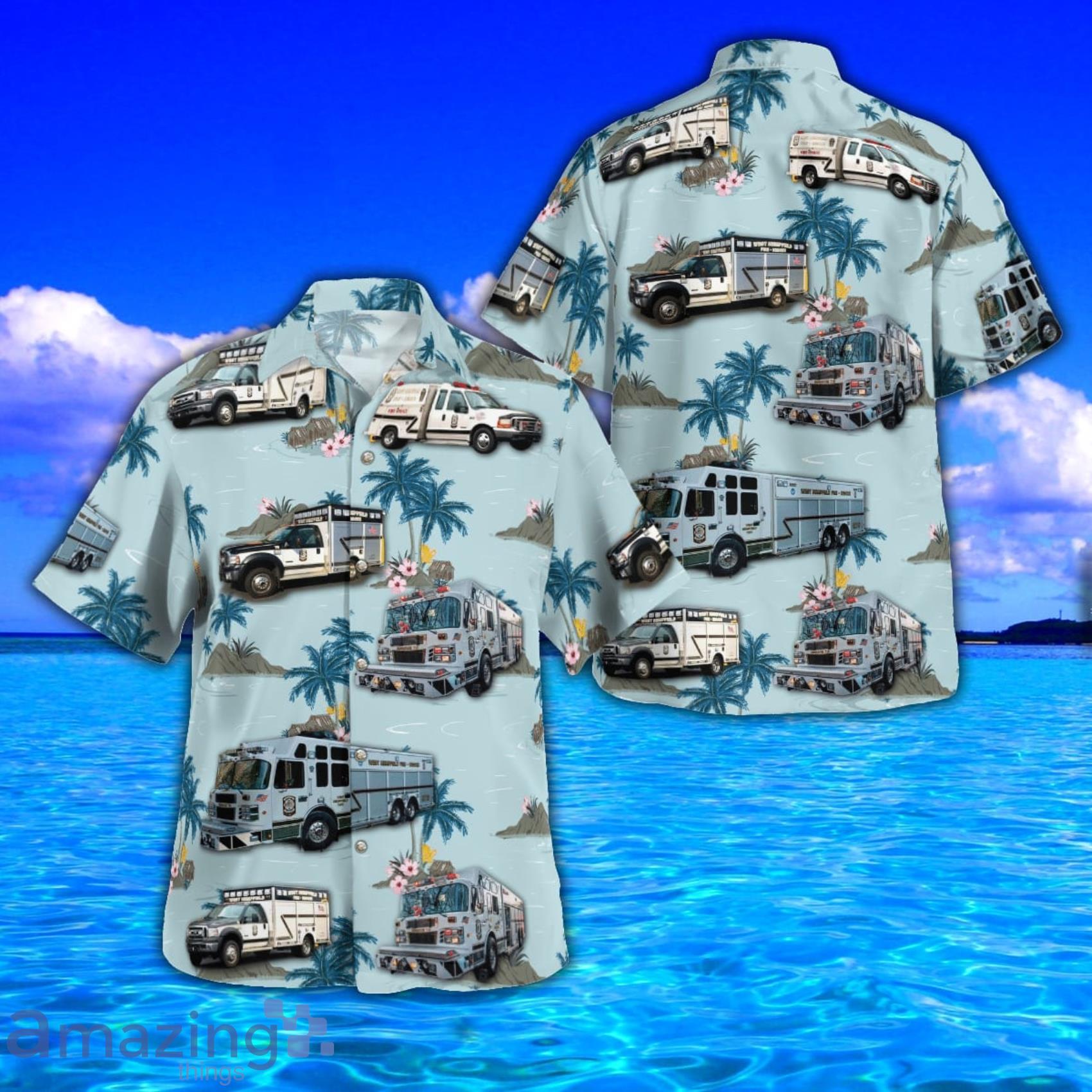 West Hempfield Firerescue AOP Aloha Tropical Style Hawaiian Shirt And Beach Short Product Photo 1