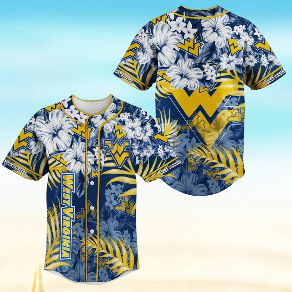 West Virginia Mountaineers Flower MLB Baseball Jersey Shirt Product Photo 1