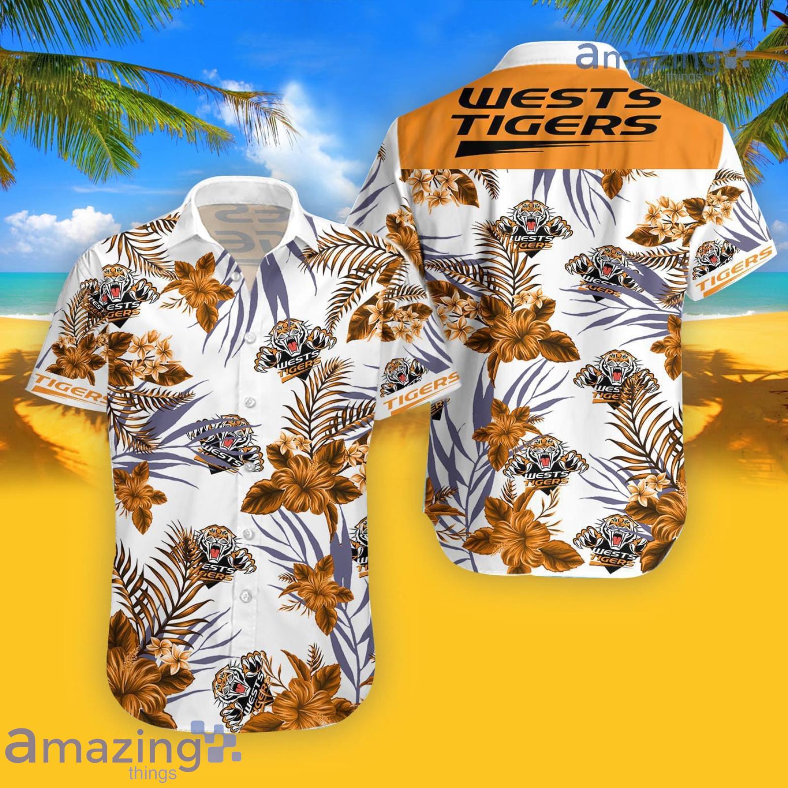 Wests Tigers Tropical Flower Hawaiian Shirt For Men And Women Product Photo 1