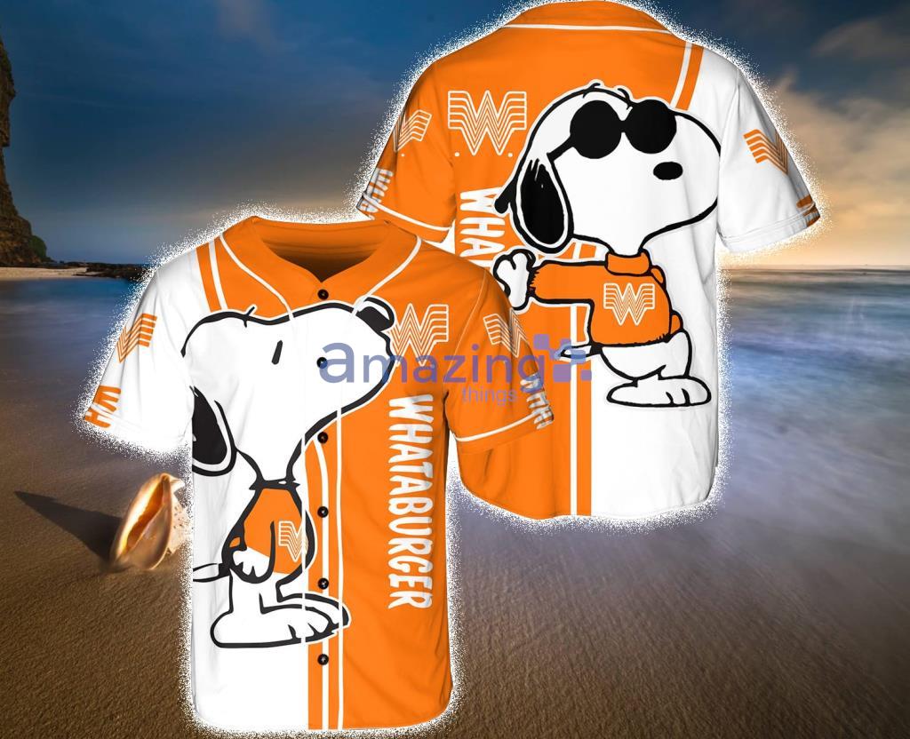 Whataburger Snoopy Orange Baseball Jersey Shirt Gift For Fans