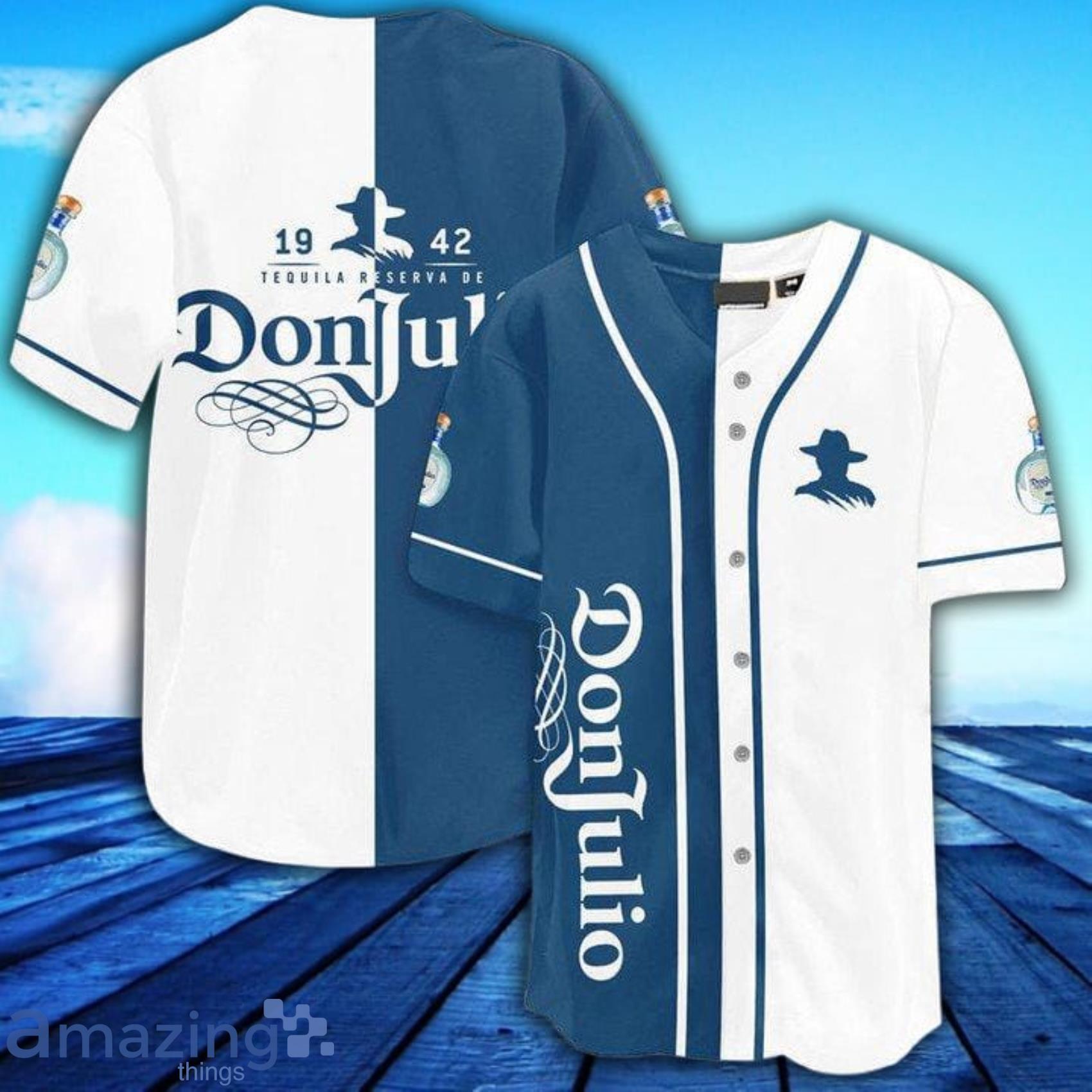 White Don Julio AOP Full Print Baseball Jersey Shirt Product Photo 1