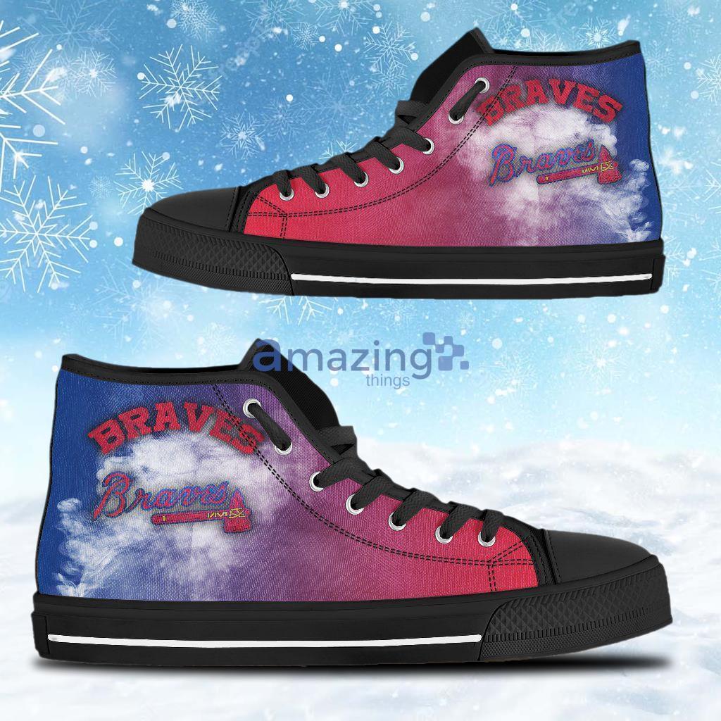 White Smoke Vintage Atlanta Braves MLB High Top Shoes Product Photo 1 White Smoke Vintage Atlanta Braves MLB High Top Shoes Product Photo 1