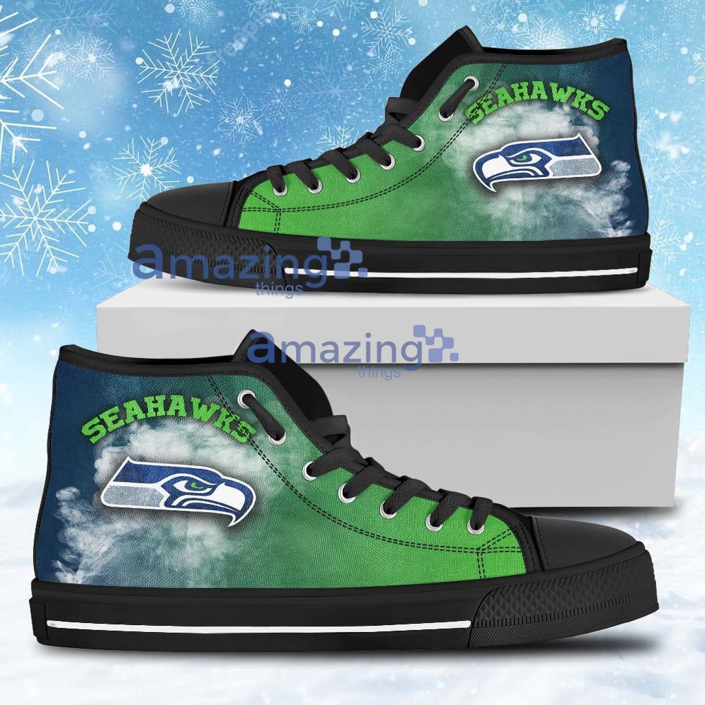 White Smoke Vintage Seattle Seahawks High Top Shoes For Men And Women Product Photo 1