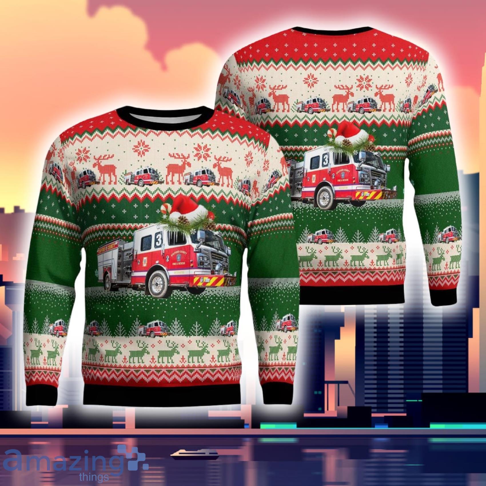 Widewater Volunteer Fire & Rescue Stafford Virginia Christmas 3D Ugly Sweater Product Photo 1