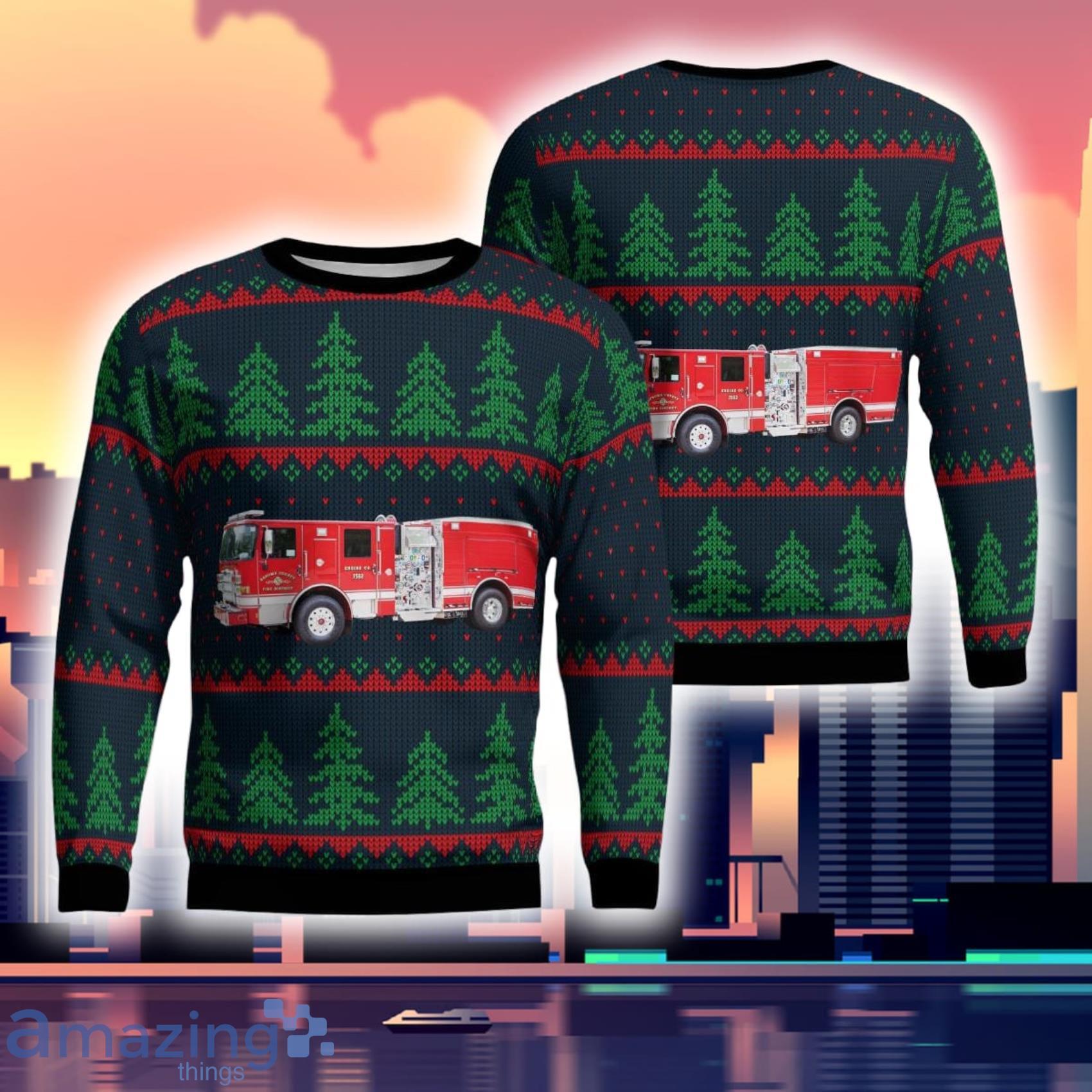 Windsor California Sonoma County Fire District 3D Ugly Sweater Product Photo 1