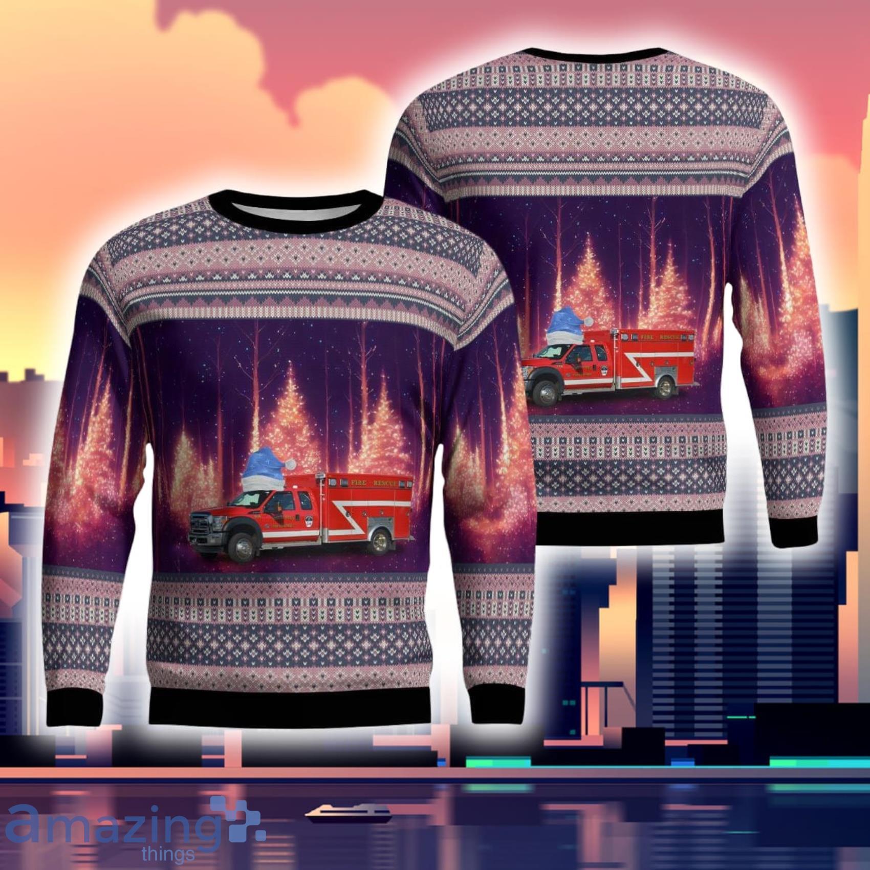 Winston Salem North Carolina Forsyth County Fire Division 3D Ugly Sweater Product Photo 1