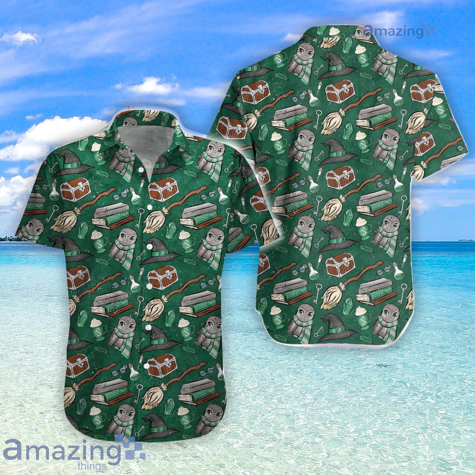 Wizard Fabric Green Hawaiian Shirt Product Photo 1