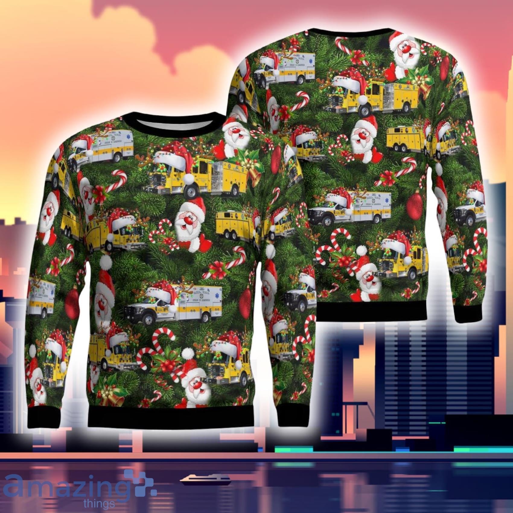 Woodbridge Virginia Company 2  Occoquan Woodbridge Lorton (Owl) Volunteerfire Department 3D Ugly Sweater Product Photo 1