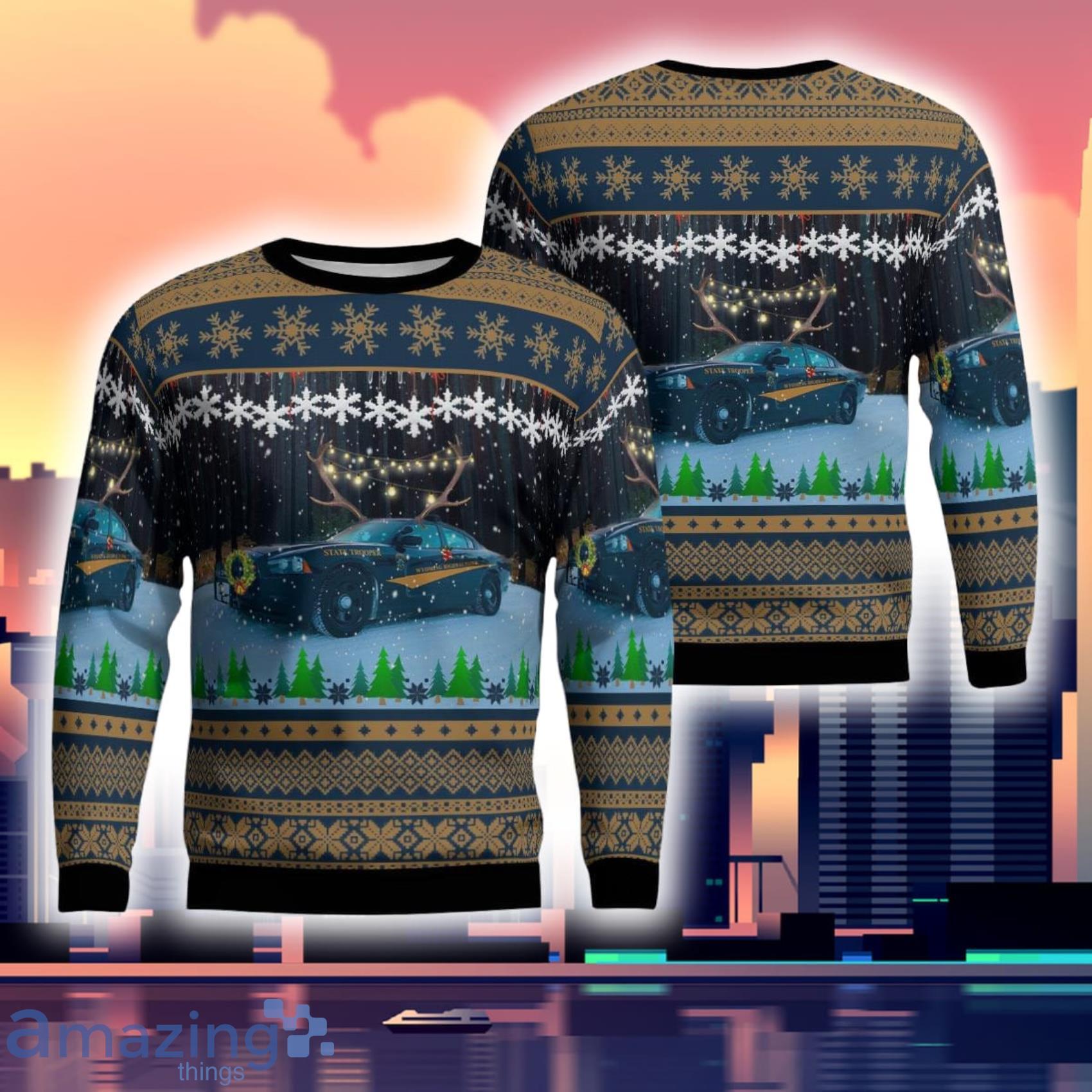 Wyoming Highway Patrol Christmas Ugly Sweater Gift For Xmas Product Photo 1