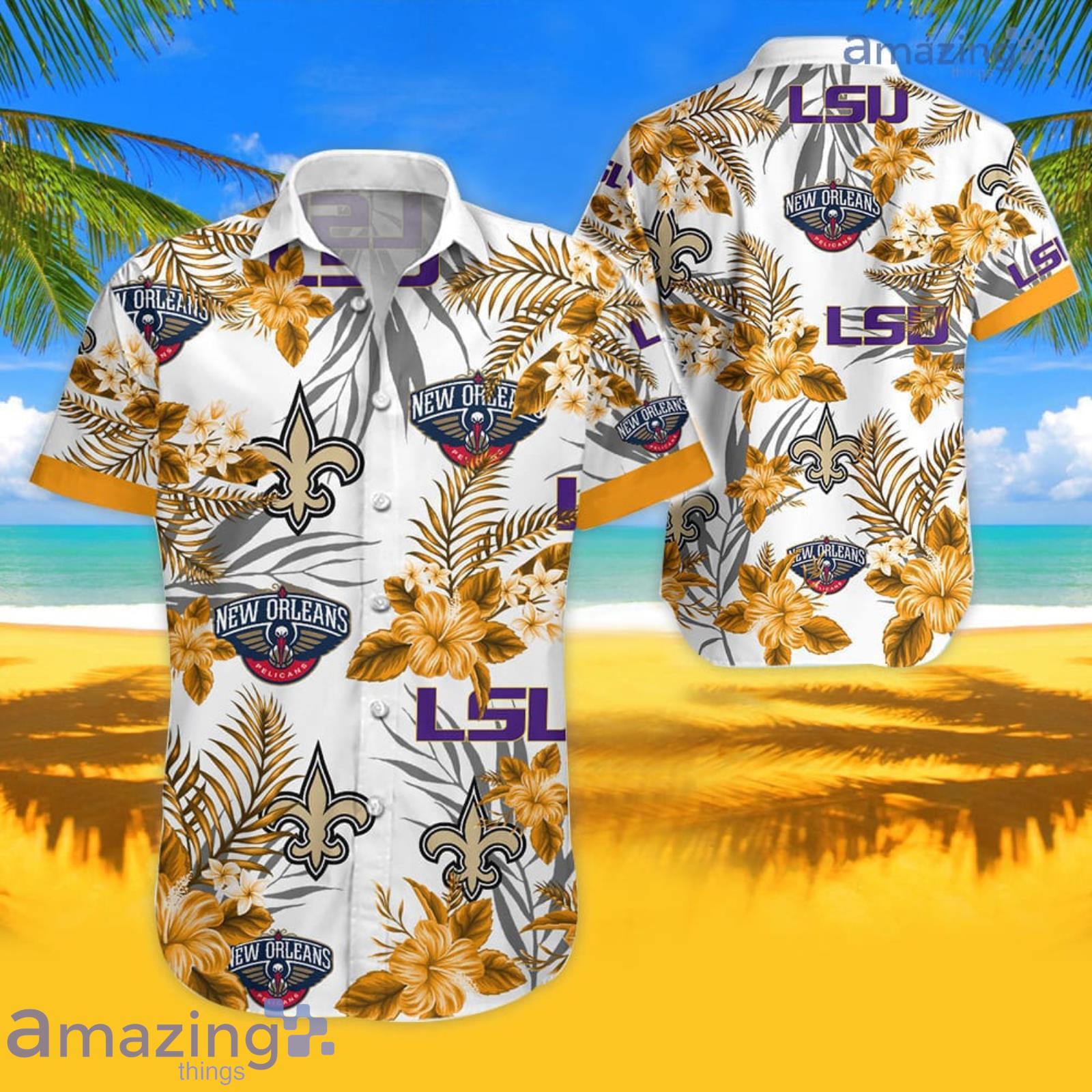 Yellow Flower Louisiana Tropical Hawaiian Shirt For Men And Women Product Photo 1