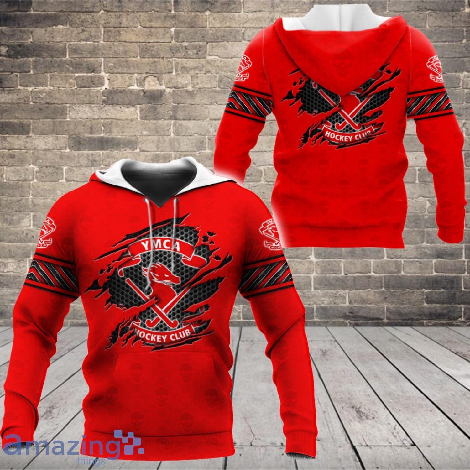 YMCA Hockey Club 3D All Over Printed Custom Name T Shirt Sweatshirt Hoodie Bomber image YMCA Hockey Club 3D All Over Printed Custom Name T-Shirt Sweatshirt Hoodie Bomber Product Photo 2