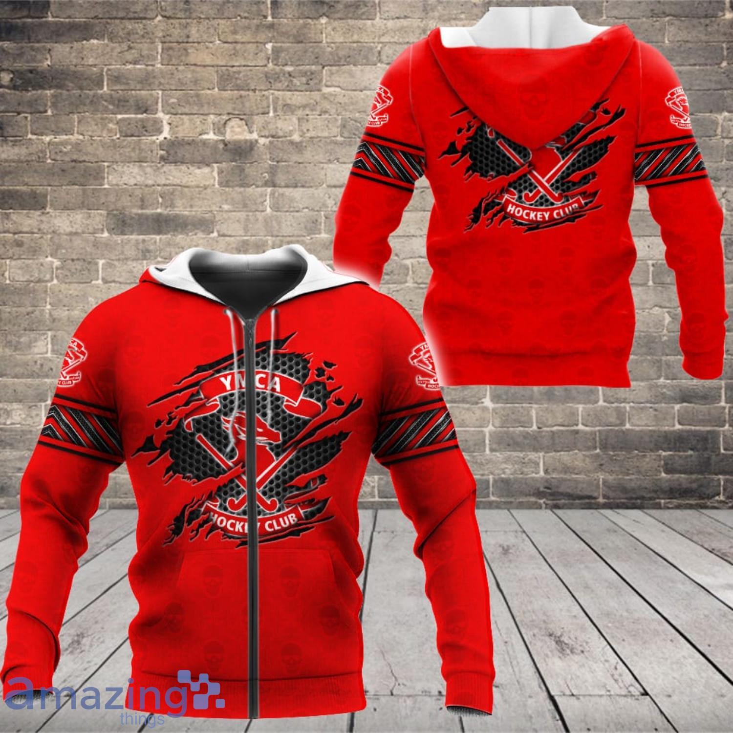 YMCA Hockey Club 3D All Over Printed Custom Name T Shirt Sweatshirt Hoodie Bomber image YMCA Hockey Club 3D All Over Printed Custom Name T-Shirt Sweatshirt Hoodie Bomber Product Photo 3