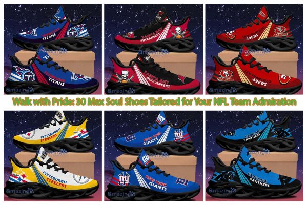 Walk with Pride: 30 Max Soul Shoes Tailored for Your NFL Team Admiration