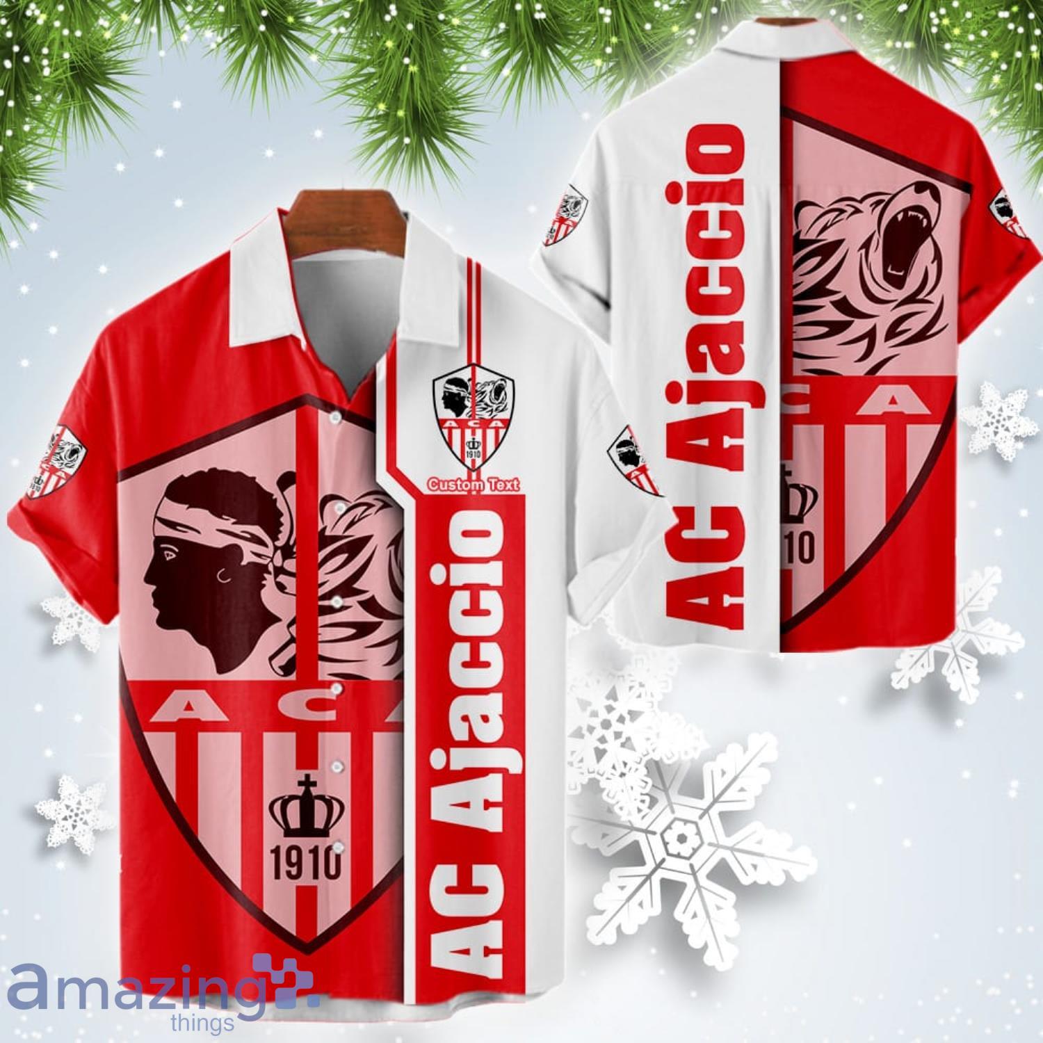 AC Ajaccio Short Sleeve Hawaiian Shirt Custom Name For Fans Product Photo 1