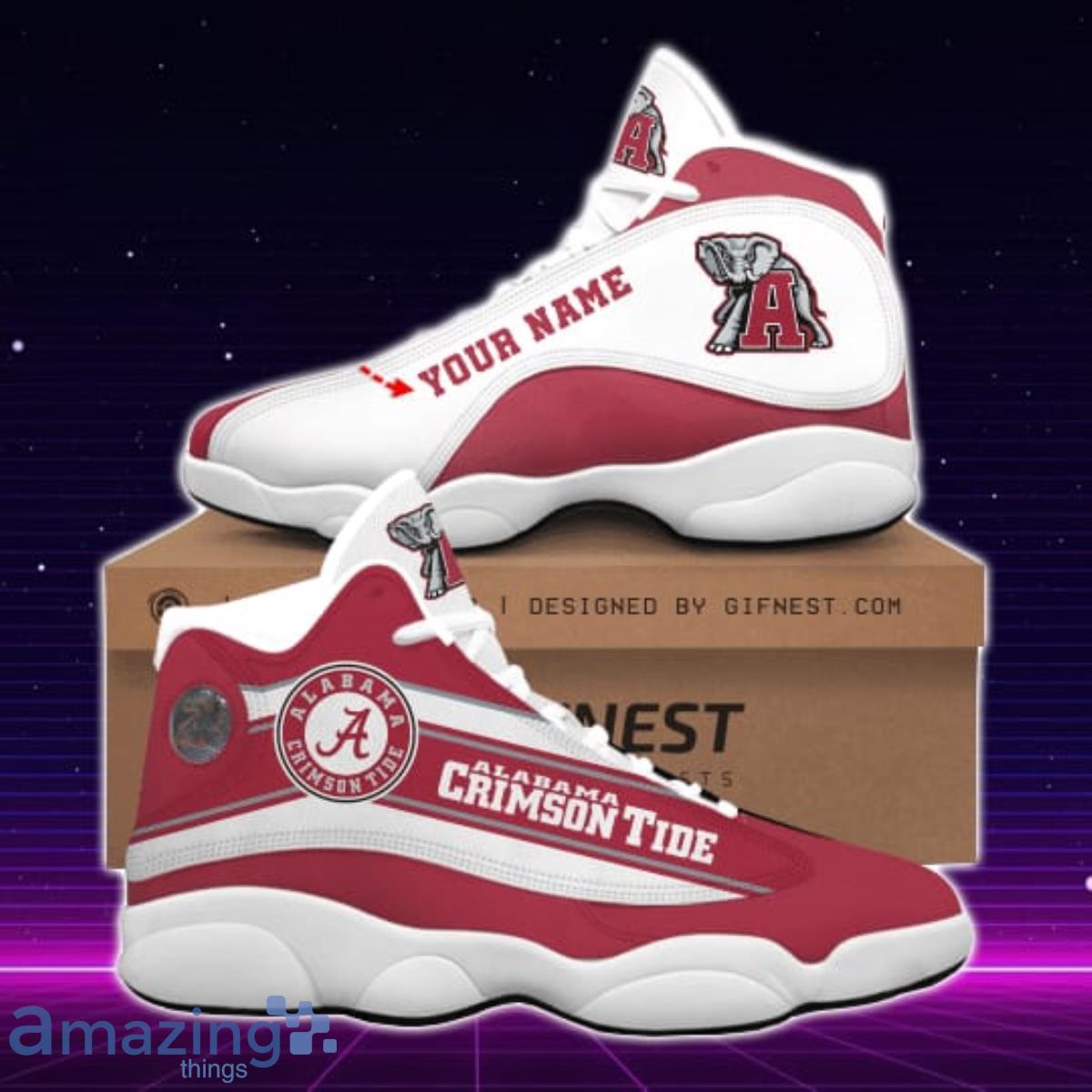 Alabama Crimson Tide Jordan 13 Sneakers Custom Name Best Gift For Men And Women Product Photo 1