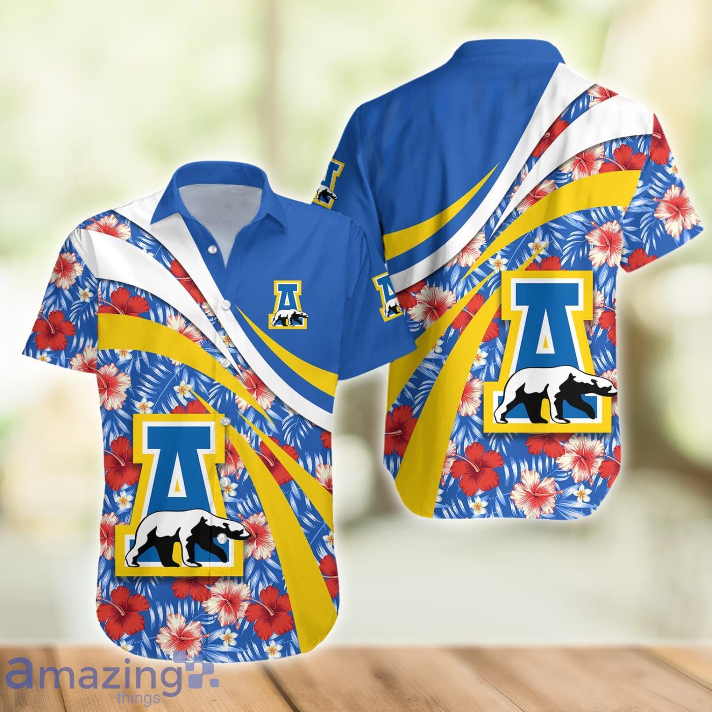 Alaska Nanooks NCAA Hibiscus Flower Pattern Aloha Hawaiian Shirt image Alaska Nanooks NCAA Hibiscus Flower Pattern Aloha Hawaiian Shirt Product Photo 2