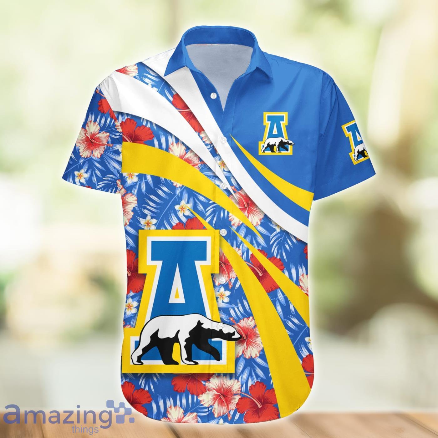 Alaska Nanooks NCAA Hibiscus Flower Pattern Aloha Hawaiian Shirt Product Photo 1 Alaska Nanooks NCAA Hibiscus Flower Pattern Aloha Hawaiian Shirt Product Photo 1