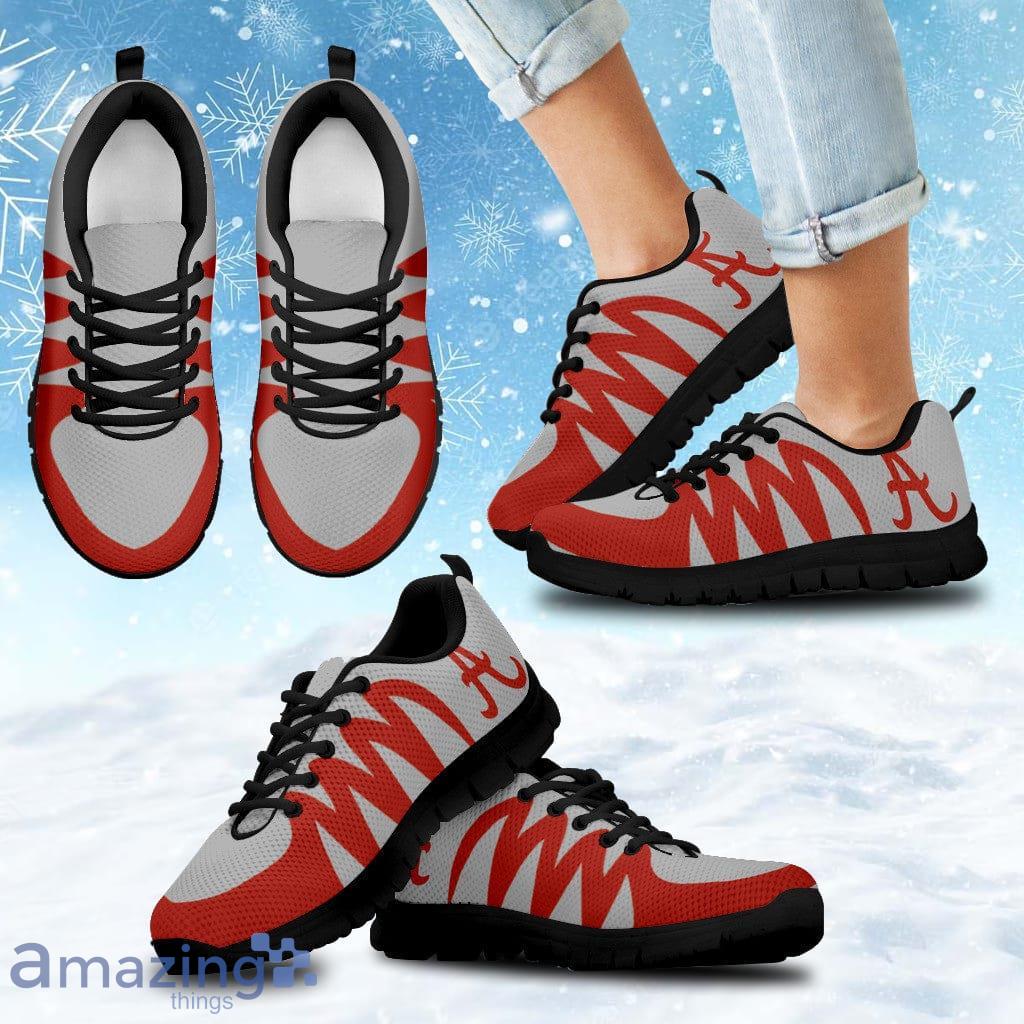 America Alabama Crimson Tide Silver Sneakers Shoes Gift For Big Fans Product Photo 1