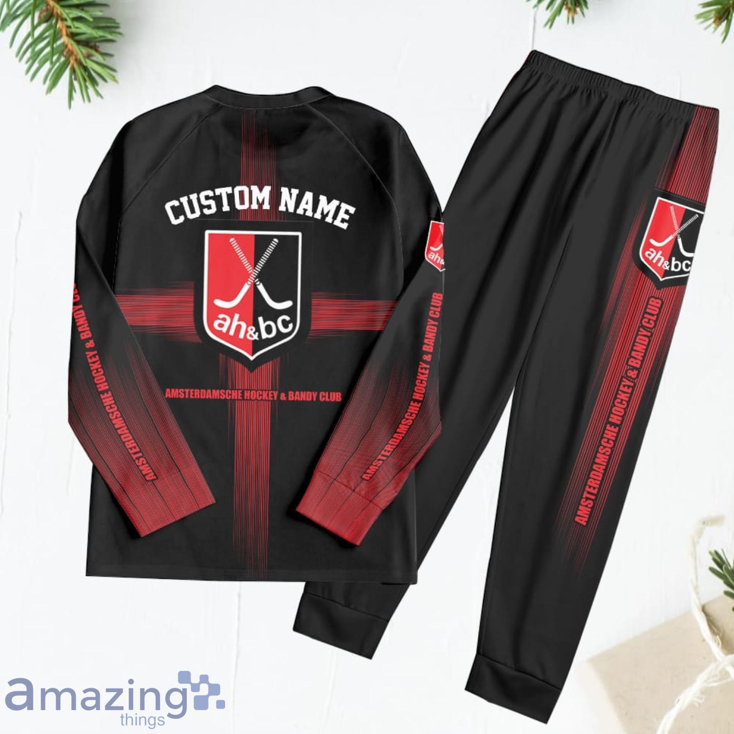 Amsterdamsche Hockey Bandy Club Custom Name Pajamas Set Best Gift For Family image Amsterdamsche Hockey _ Bandy Club Custom Name Pajamas Set Best Gift For Family Product Photo 3