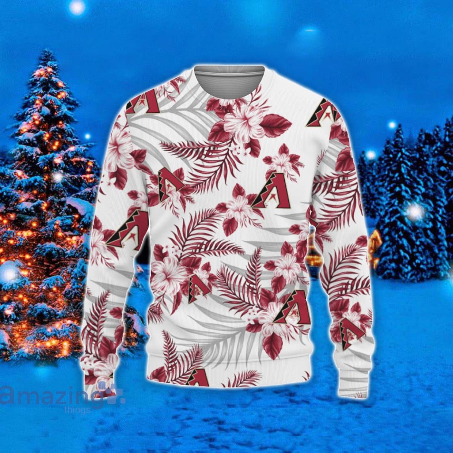 Arizona Diamondbacks Hawaii Tropical Patterns Ugly Christmas Sweater For Fans Product Photo 1 Arizona Diamondbacks Hawaii Tropical Patterns Ugly Christmas Sweater For Fans Product Photo 1