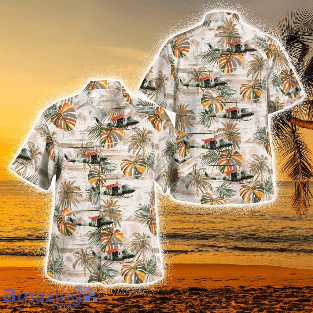 Army Air Corps Bell 212 Helicopter From 671 Squadron Mod Tropical Hawaiian Shirt Product Photo 1