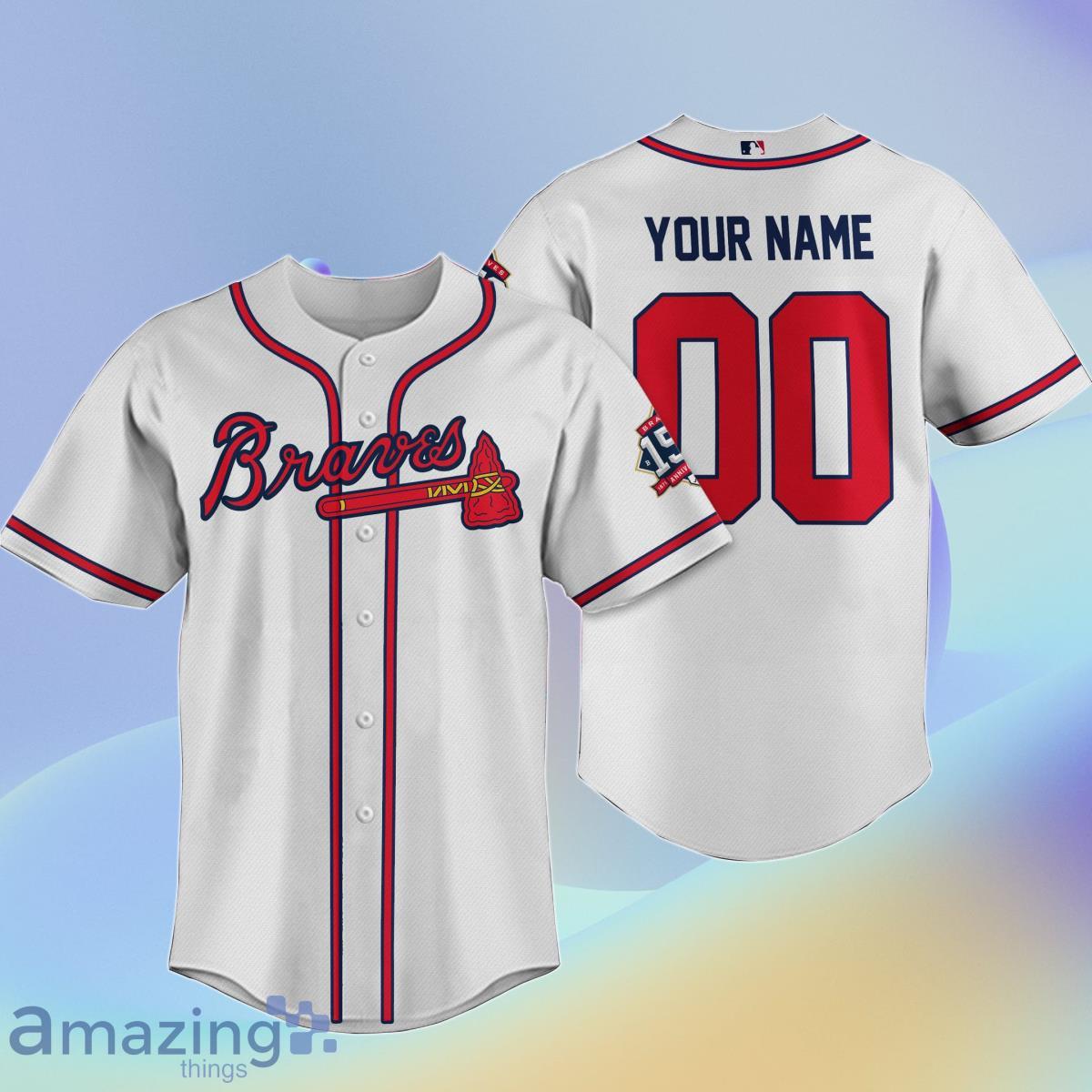 Atlanta Braves Custom Name & Number Baseball Shirt Best Gift For