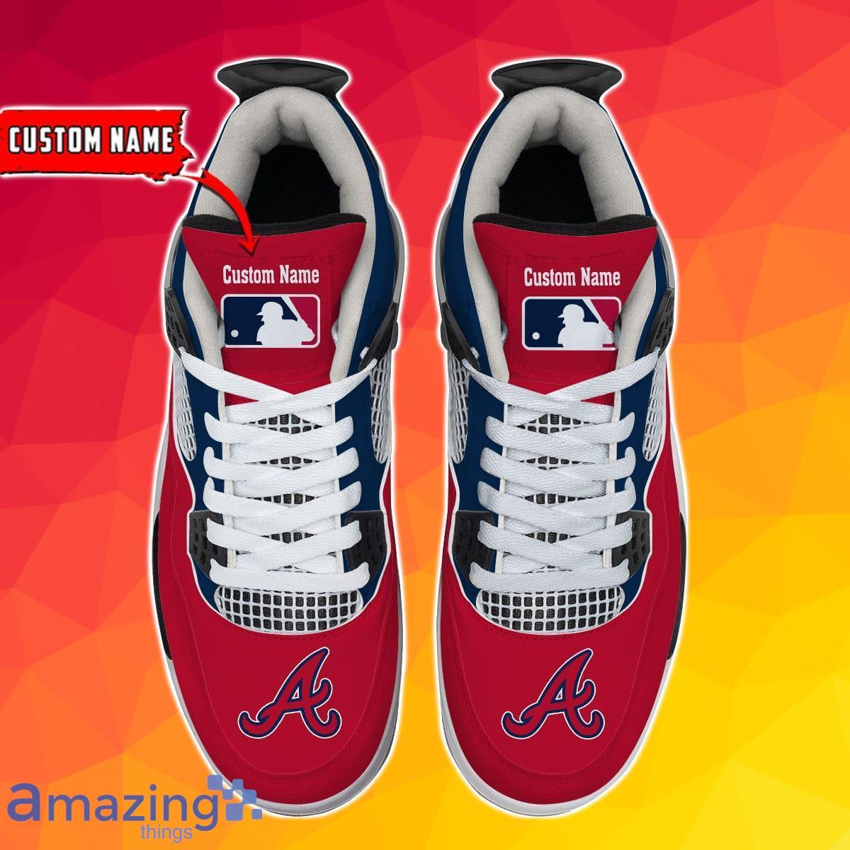 Atlanta Braves Personalized Air Jordan 4 Sneakers Best Gift For Men And Women Product Photo 2