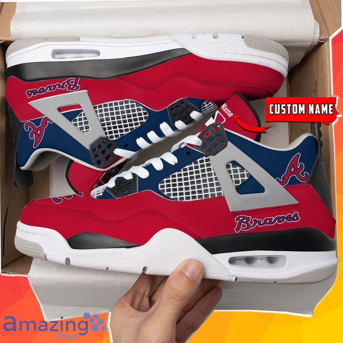 Atlanta Braves Personalized Air Jordan 4 Sneakers Best Gift For Men And Women Product Photo 1