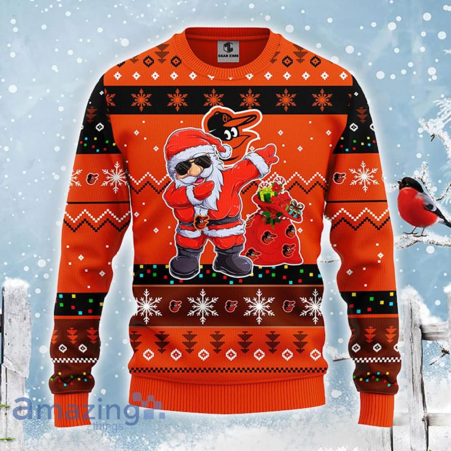 Baltimore Orioles MLB Team Dabbing Santa Claus Funny Christmas Gift Ugly Christmas Sweater Product Photo 1 Baltimore Orioles MLB Team Dabbing Santa Claus Funny Christmas Gift Ugly Christmas Sweater Product Photo 1