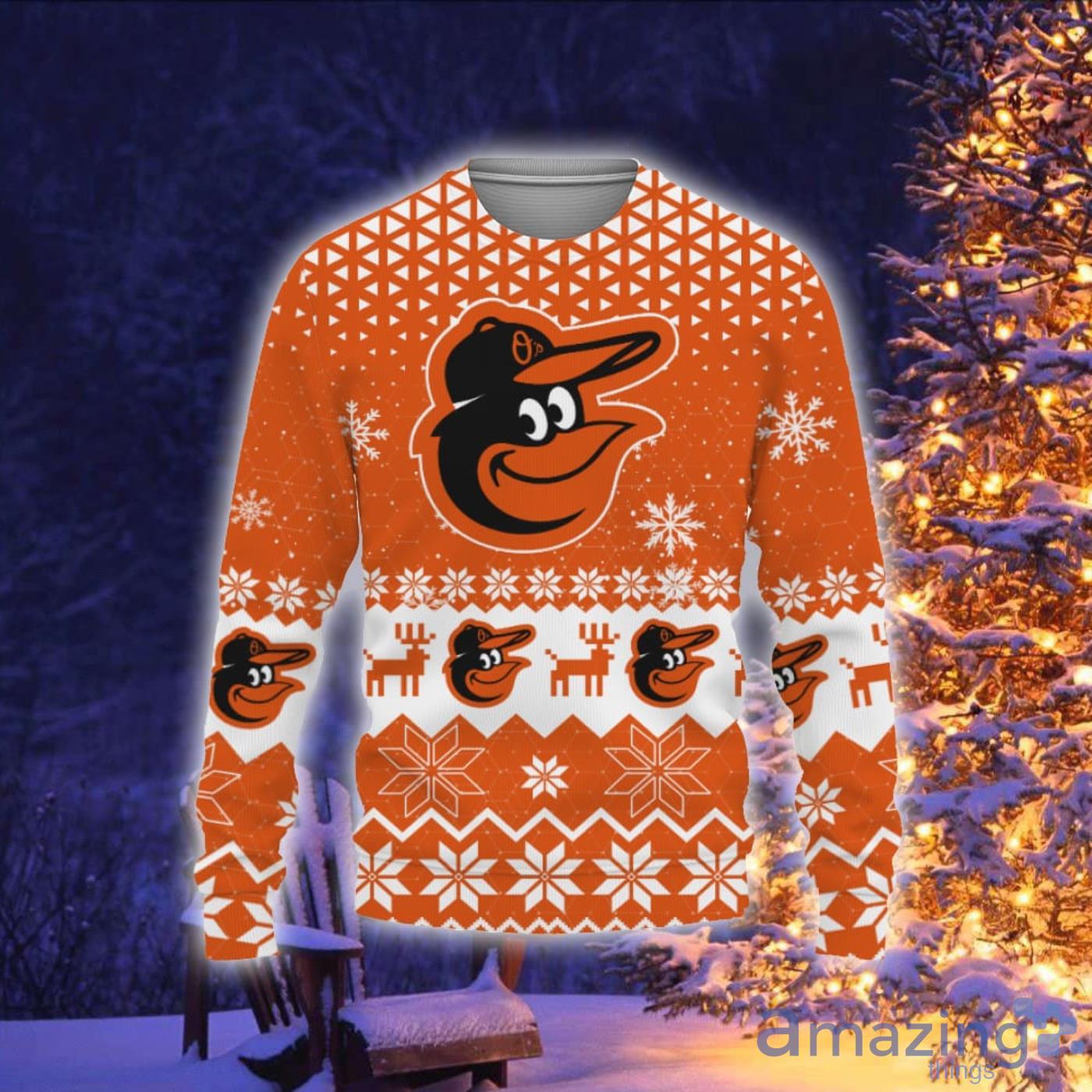 Personalized Baltimore Orioles Football Team Logo Ugly Sweater - T