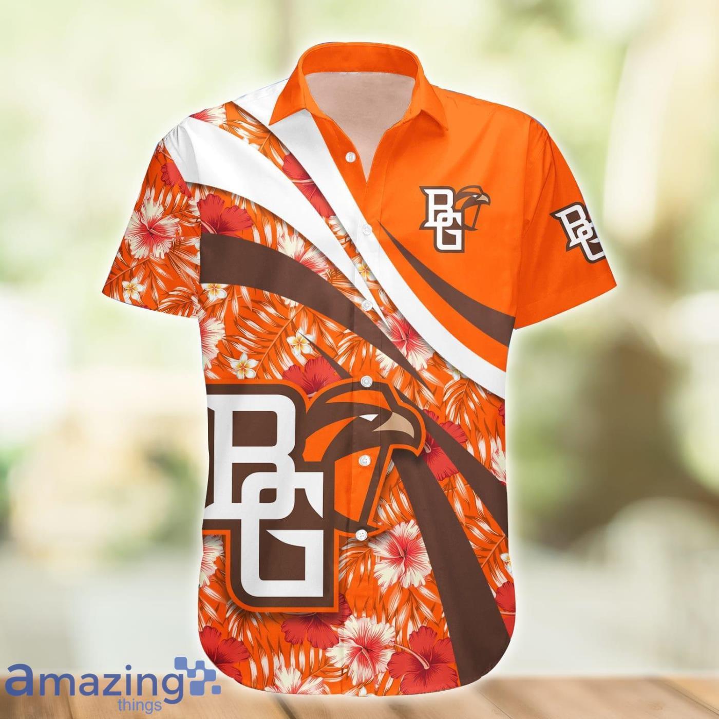 Bowling Green Falcons NCAA Hibiscus Flower Pattern Aloha Hawaiian Shirt Product Photo 1 Bowling Green Falcons NCAA Hibiscus Flower Pattern Aloha Hawaiian Shirt Product Photo 1
