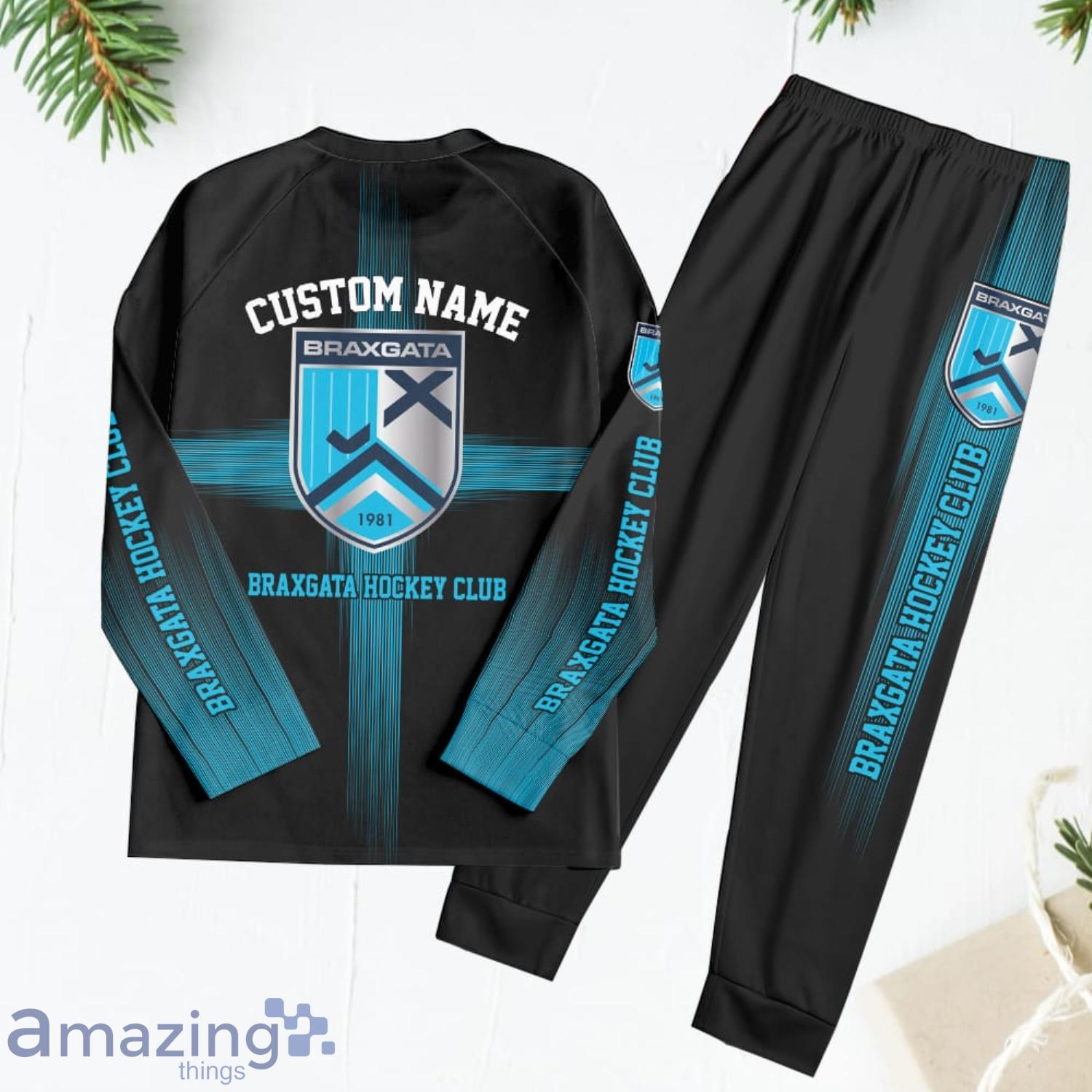 Braxgata Hockey Club Custom Name Pajamas Set Best Gift For Family image Braxgata Hockey Club Custom Name Pajamas Set Best Gift For Family Product Photo 3