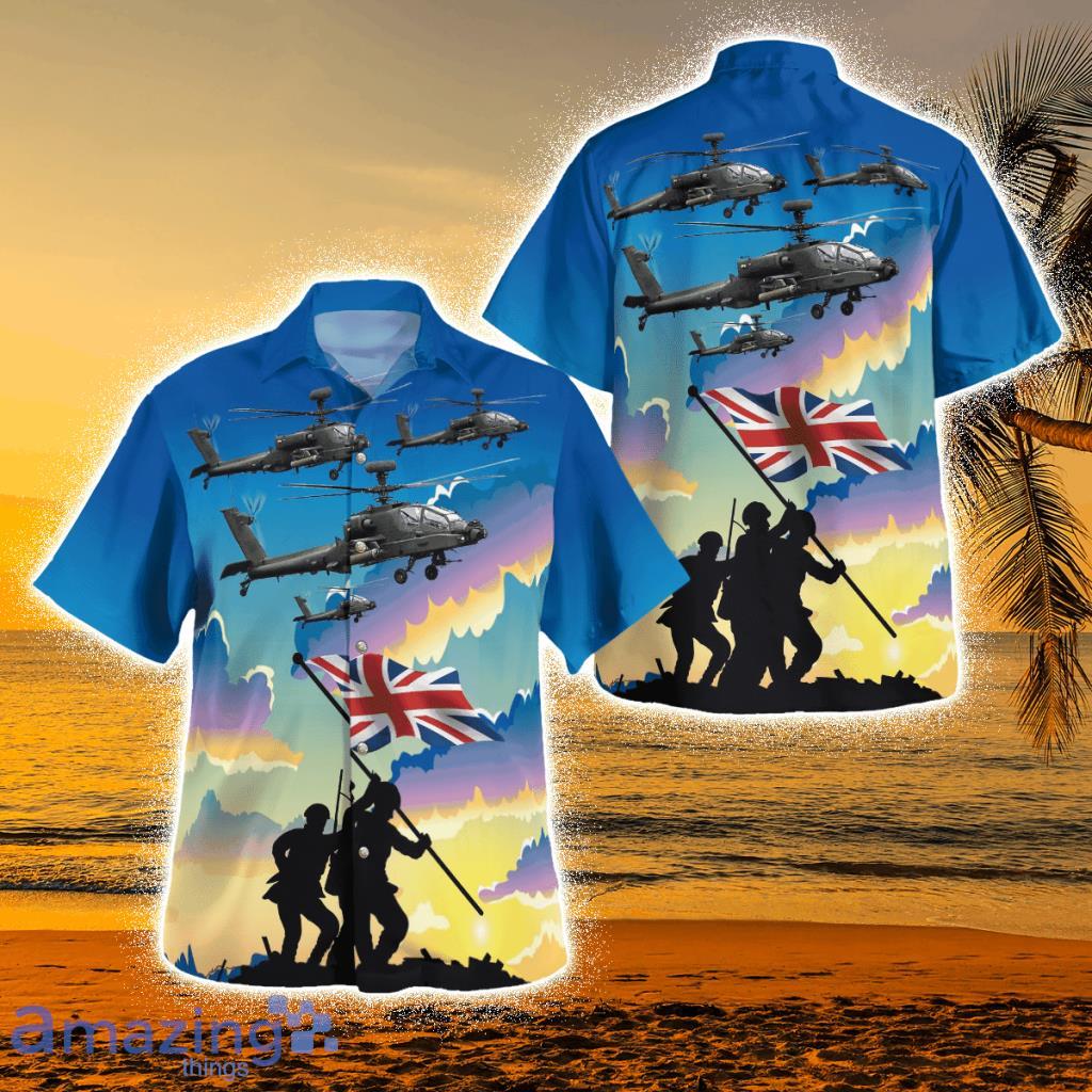 British Army Agustawestland Apache Ah1 Armed Force Days Tropical Hawaiian Shirt Product Photo 1