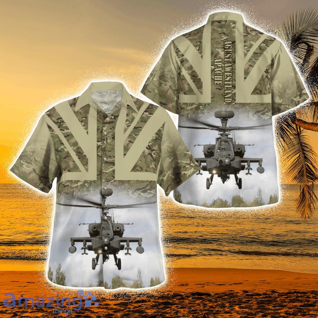 British Army Agustawestland Apache Tropical Hawaiian Shirt Product Photo 1