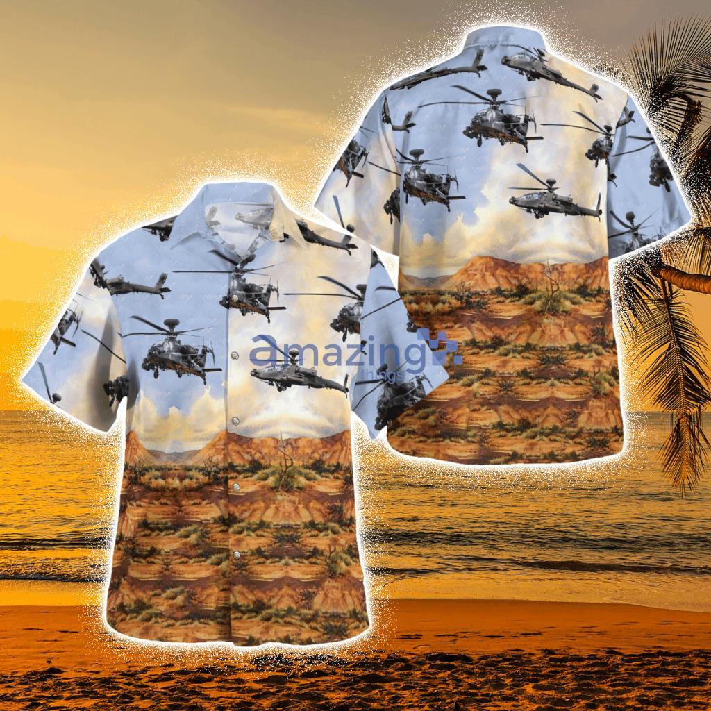 British Army Ah-64e - Apache Attack Helicopter Tropical Hawaiian Shirt Product Photo 1 British Army Ah-64e - Apache Attack Helicopter Tropical Hawaiian Shirt Product Photo 1