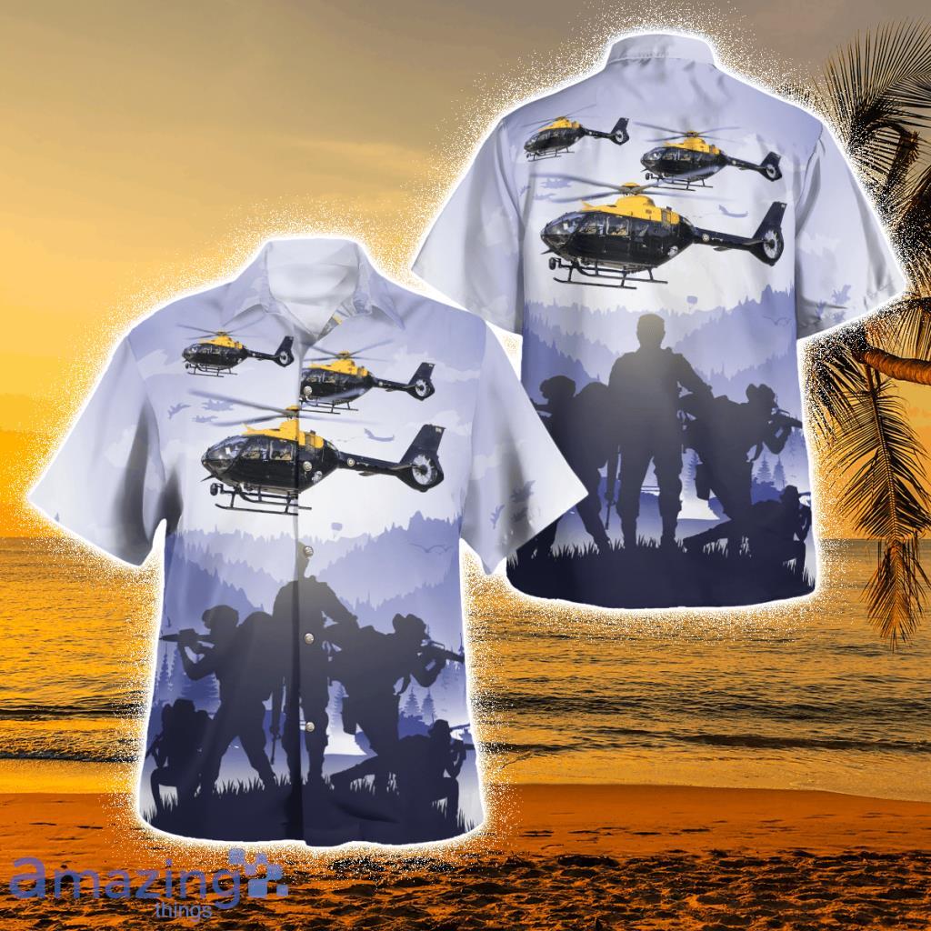 British Army Airbus H135m Armed Force Days Tropical Hawaiian Shirt Product Photo 1