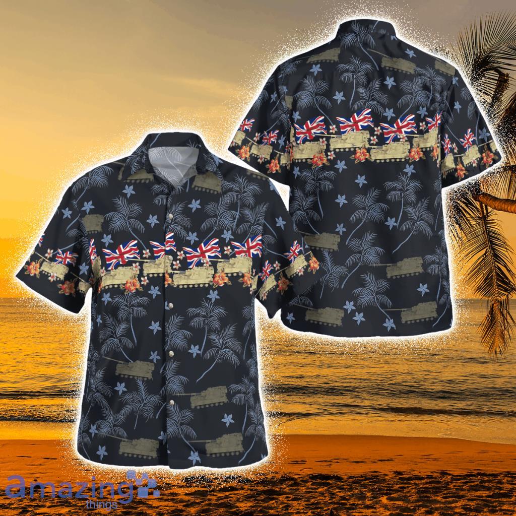 British Army As-90 Armored Self-Propelled Artillery Spg Tropical Hawaiian Shirt Product Photo 1