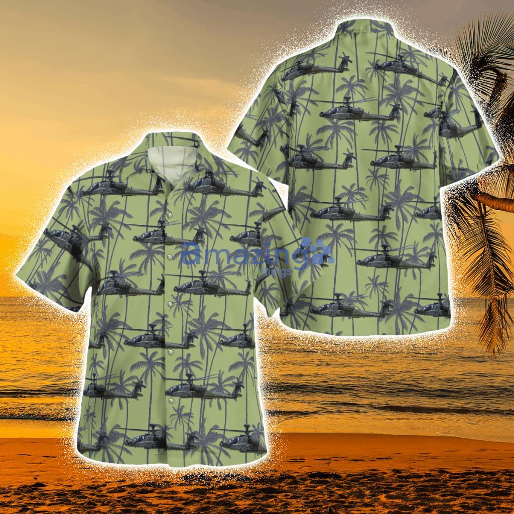 British Army Boeing Ah-64e Guardian Tropical Hawaiian Shirt Product Photo 1