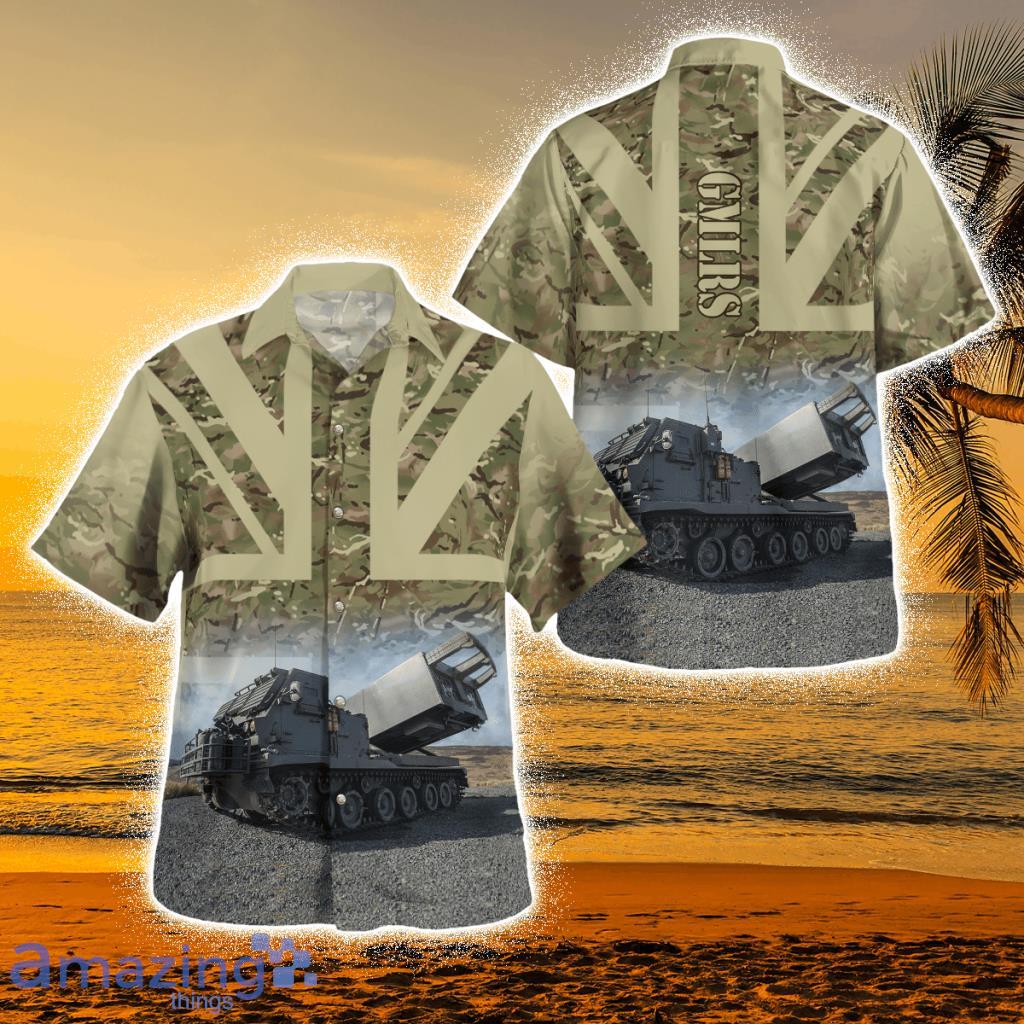 British Army Guided Multiple Launch Rocket System (Gmlrs) Tropical Hawaiian Shirt Product Photo 1